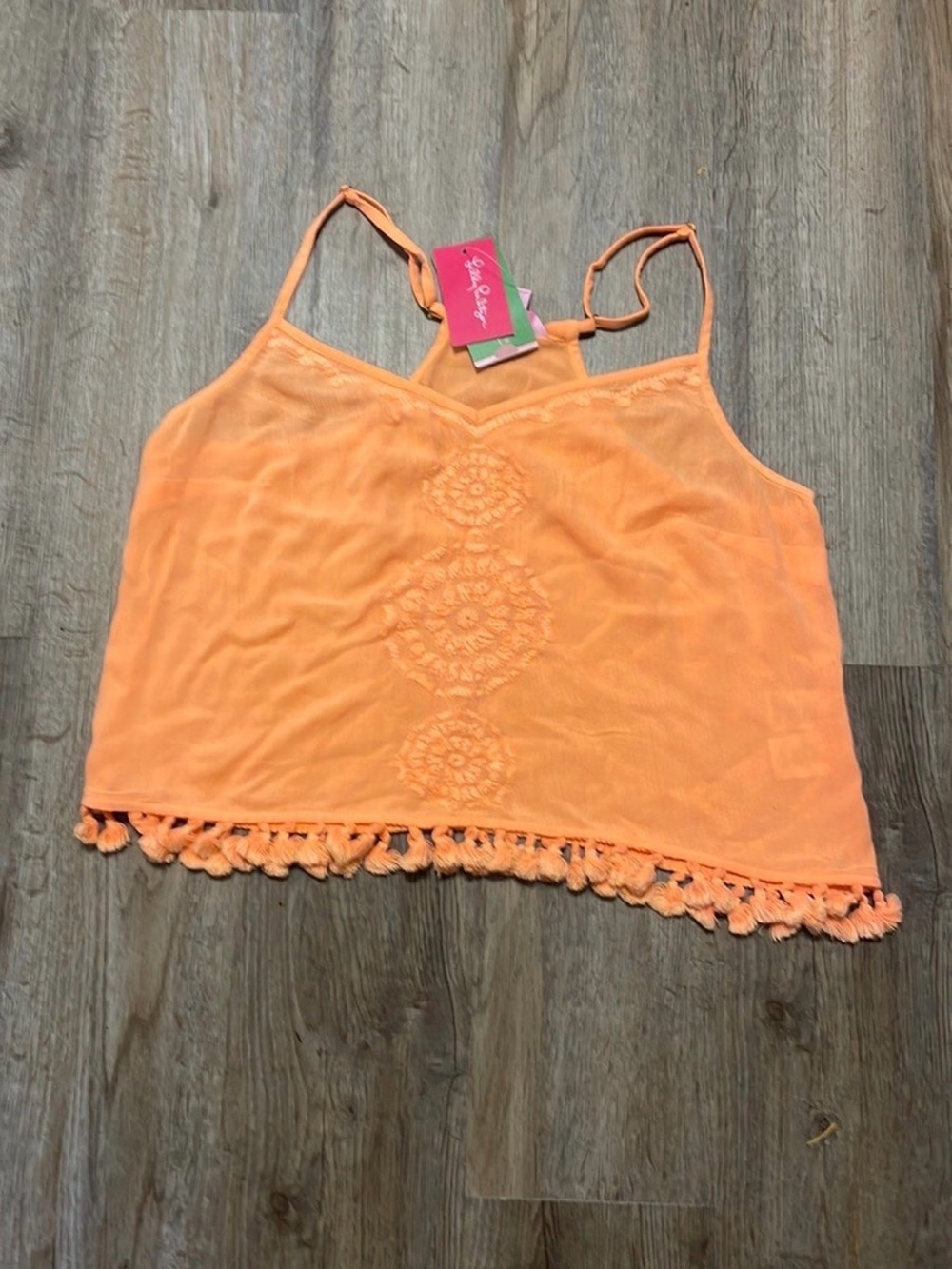 Lilly Pulitzer Orange Katen Top Sz Medium New